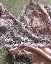 Pink Satin Lace