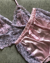 Pink Satin Lace